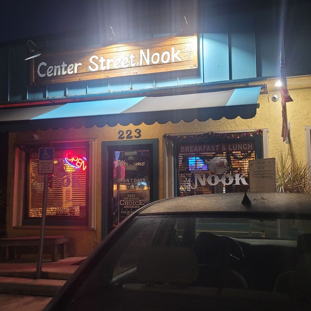 Center Street Nook - The storefront for Center Street Nook. I was there right when the restaurant opened at 6:30 a.m. - Breakfast & Brunch Near Me - Jupiter, Florida Center Street Nook - The storefront for Center Street Nook. I was there right when the restaurant opened at 6:30 a.m. - Breakfast & Brunch Near Me - Jupiter, Florida