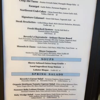 Beverly's - Menu - New American Near Me - Coeur d'Alene, Idaho