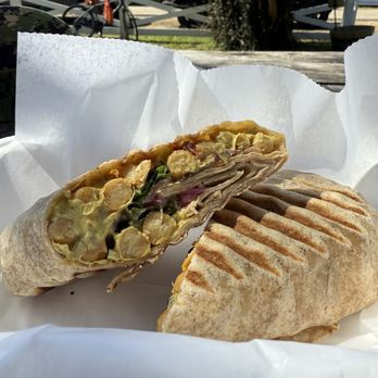 Mobjack Coffee Roasters and Petite Cafe - Curry chickpea wrap. Amazing! I encourage non-vegans to give it a try! It's delicious and light. - Coffee Roasteries Near Me - Yorktown, Virginia