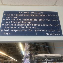 My Hoa Dry Cleaners - Store Policy