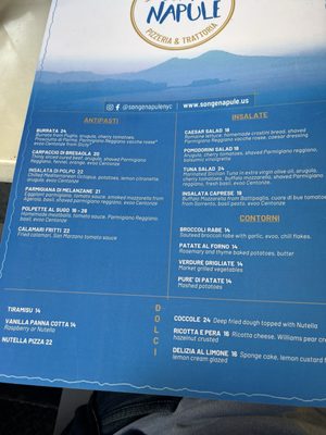 Menu photo 1 Song’e Napule Upper West New York, NY