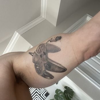 MD Tattoo Studio - N64 controller by Mike - Tattoo Near Me - Thousand Oaks, California MD Tattoo Studio - N64 controller by Mike - Tattoo Near Me - Thousand Oaks, California
