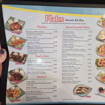 Kaua Hawaiian  Bbq - Menu 1 - Hawaiian Near Me - Riverside, California