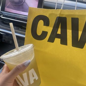 CAVA - Mixed cucumber mint lime and pineapple apple at juice bar - Mediterranean Near Me - Detroit, Michigan