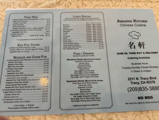 Menu photo 1 Amazing Kitchen Tracy, CA