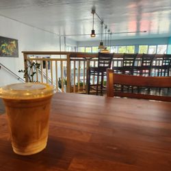 Beluna Cafe - Ice vanilla latte on the second floor