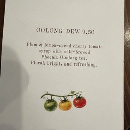 They have cards that describe the drinks. This one was unique and refreshing.