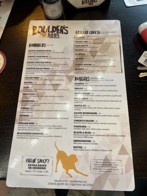 Menu photo 1 Boulder’s Bar & Grill High Point, NC