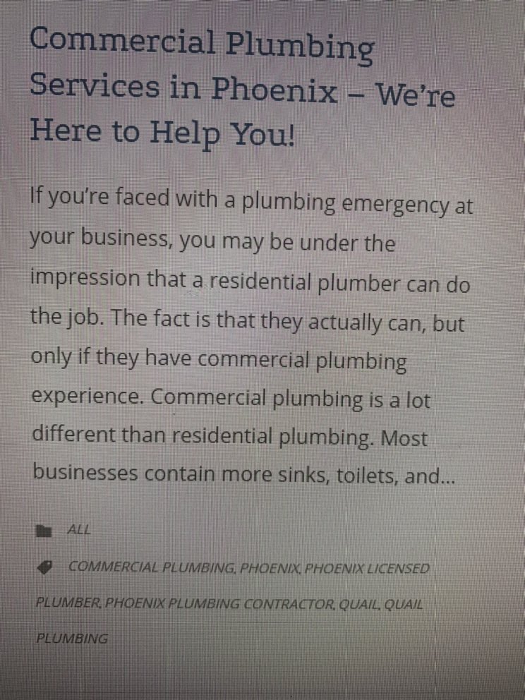Slide of Quail Plumbing