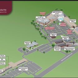 Willis-Knighton South & the Center for Women's Health - A map of willis kington south