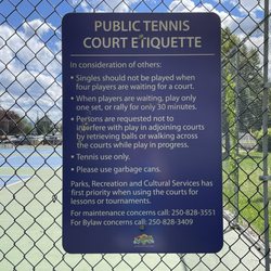 Exhibition Park - Tennis court etiquette