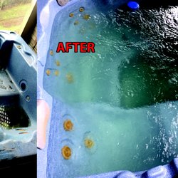 Before and After a really dirty hot tub