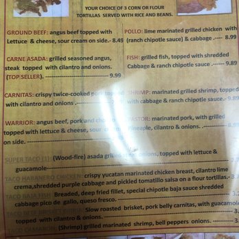 Cancun Mexican Grill - Taco Menu - Mexican Near Me - St. Robert, Missouri