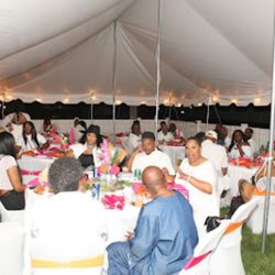 Brooks Table Chair and Tent Rental - Engagement Party - Lights under the tent $25 every 25 feet