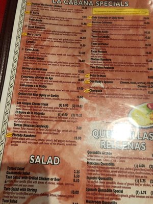 Menu photo 6 La Cabaña Dillard Dillard, GA