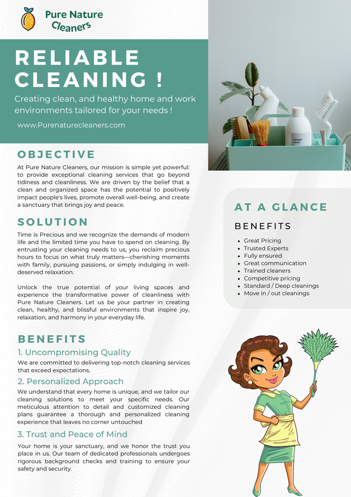 PURE NATURE CLEANERS Los Angeles, California Home Cleaning Phone