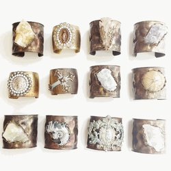 Roam - Cuffs and bracelets made with natural stones and fossils.