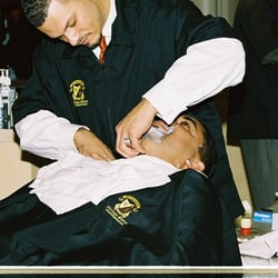 Testosterone Barbershop - Troy showing off his shaving skills at Christopher's Vintage Shave, Houston Tx. Shaving event.