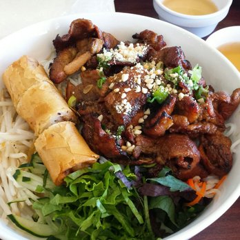 Pho Gia Dinh - Bun cha with a spring roll on the side. Forgot to take a picture of the spring rolls. Oops. - Vietnamese Near Me - Chandler, Arizona Pho Gia Dinh - Bun cha with a spring roll on the side. Forgot to take a picture of the spring rolls. Oops. - Vietnamese Near Me - Chandler, Arizona
