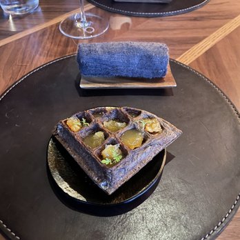 Bar Crenn - Waffle. Hojica, orange cream, marmalade. - Wine Bars Near Me - San Francisco, California
