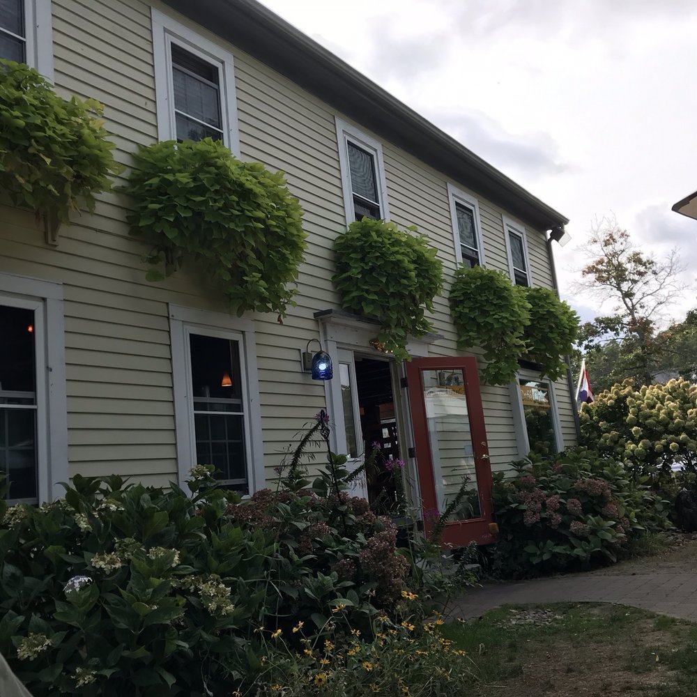 Cafe Chew - Our view sitting out in the back patio area. - Breakfast & Brunch Near Me - Sandwich, Massachusetts
