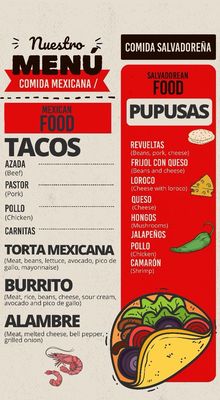 Menu photo 2 Texis Pupusas y Tacos Atwater, CA