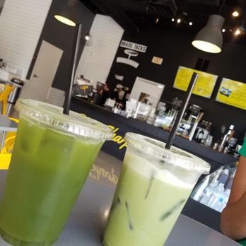 Brass Tacks Coffee - Lemon lavender matcha & matcha latte with oat milk/pump of vanilla for this summer day - Coffee & Tea Near Me - Jacksonville, Florida