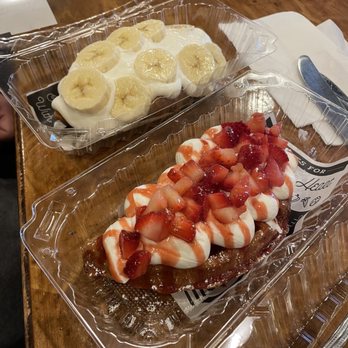 Kimchi Garden - Strawberry Croffle and Banana Nutella Croffle - Korean Near Me - Berkeley, California