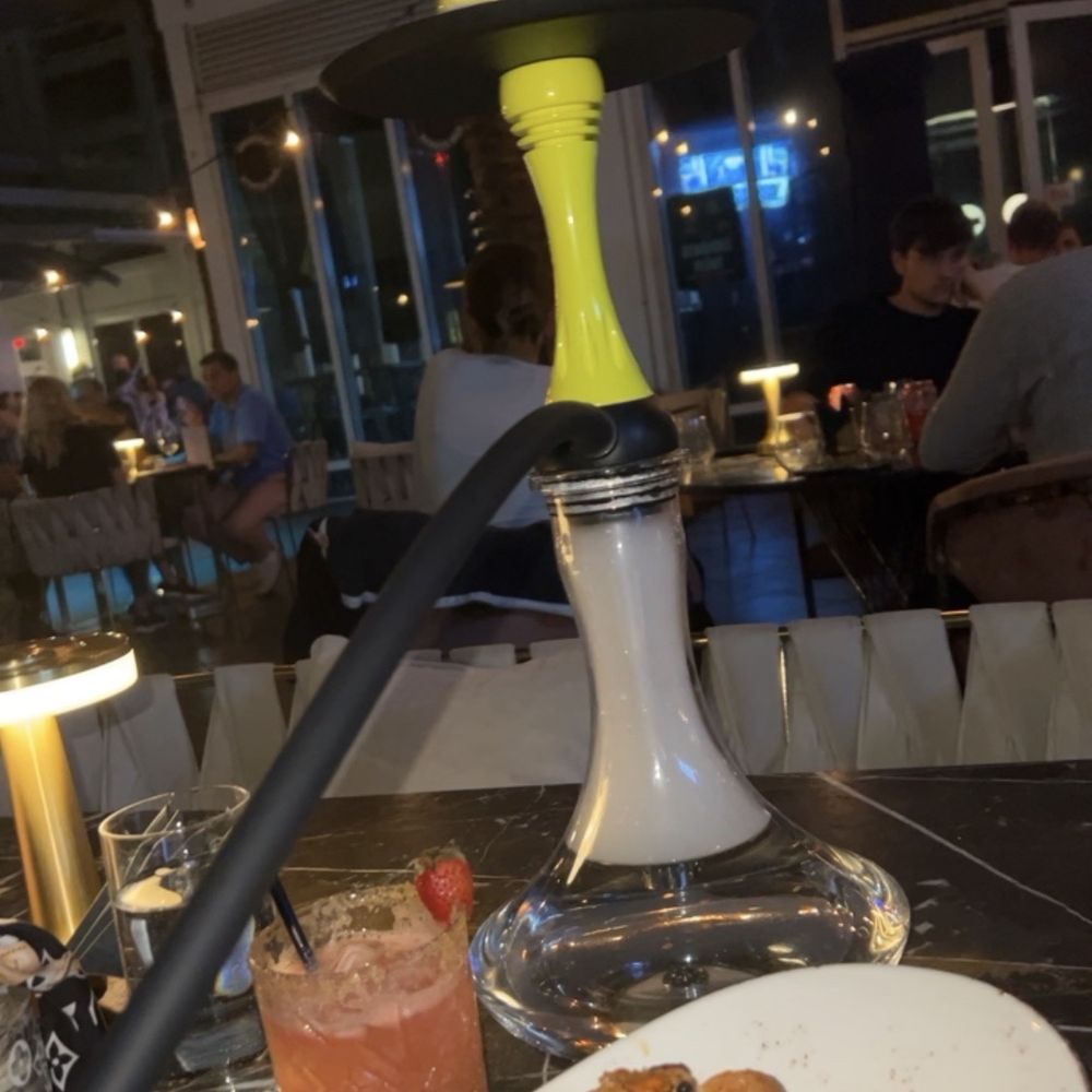 Hookah and Greek Salad. Hookah and Greek Salad.