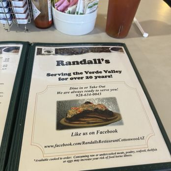 Randall's Restaurant - Menu - Breakfast & Brunch Near Me - Cottonwood, Arizona Randall's Restaurant - Menu - Breakfast & Brunch Near Me - Cottonwood, Arizona