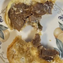 Steak and cheese.  (With green peppers and onions)