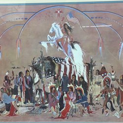 Pioneer Historical Society of Bent County - Hand signed lithograph Woody Crumbo "Spotted Wolf's Last Request"