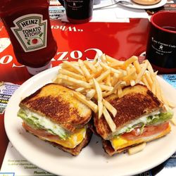 Cozy Corner Cafe - Bacon & Egg Sandwich on sourdough toast. Oh boy!!
