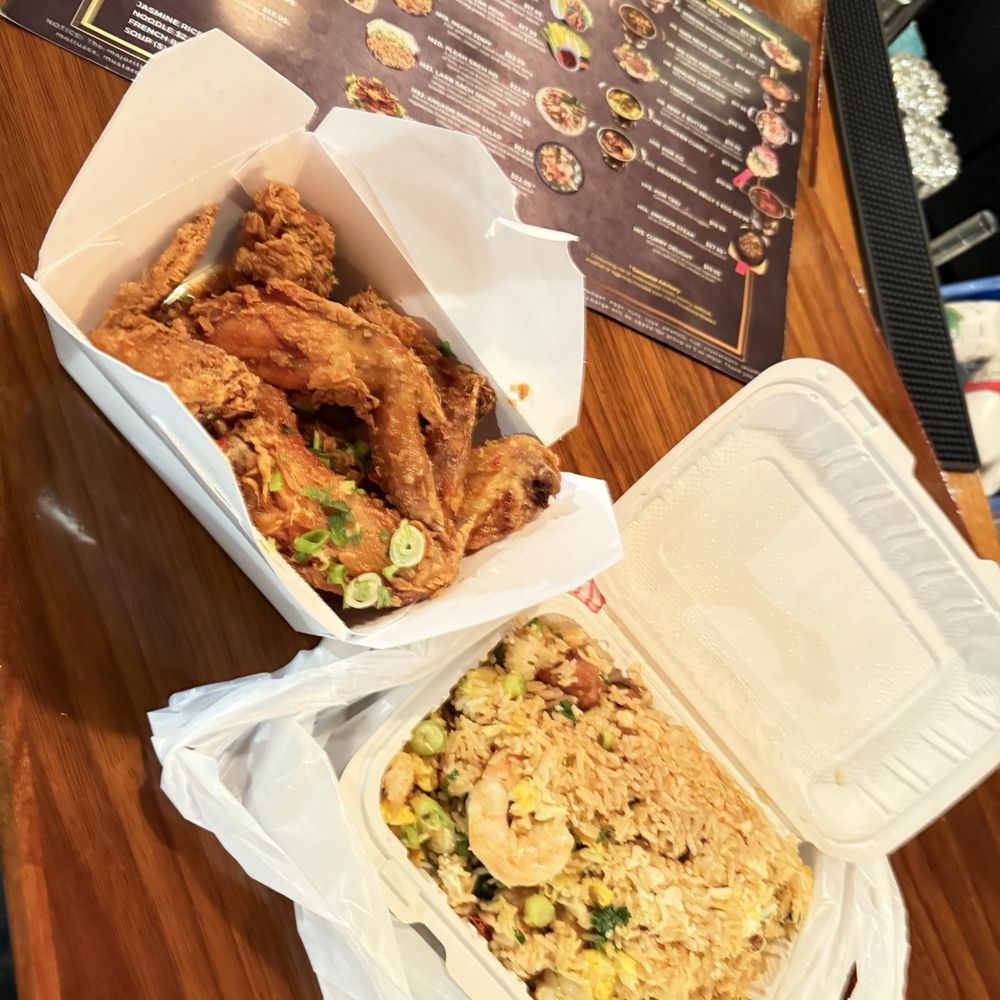 Angkor Bar and Grill - House Special Fried Rice n Wings - Seafood Near Me - Burien, Washington