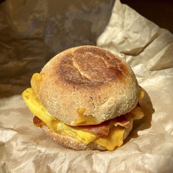 Third Space Bakery - breakfast sandwich with egg, American cheese, and crispy bacon on house English muffin - Bakeries Near Me - Pittsburgh, Pennsylvania Third Space Bakery - breakfast sandwich with egg, American cheese, and crispy bacon on house English muffin - Bakeries Near Me - Pittsburgh, Pennsylvania