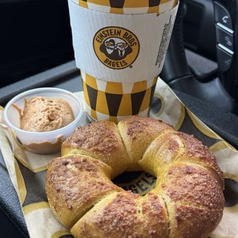 Einstein Bros. Bagels - NEW Pumpkin Crunch Pull-Apart Bagel with Pumpkin Shmear and a Hot Coffee - Bagels Near Me - Pasadena, California Einstein Bros. Bagels - NEW Pumpkin Crunch Pull-Apart Bagel with Pumpkin Shmear and a Hot Coffee - Bagels Near Me - Pasadena, California