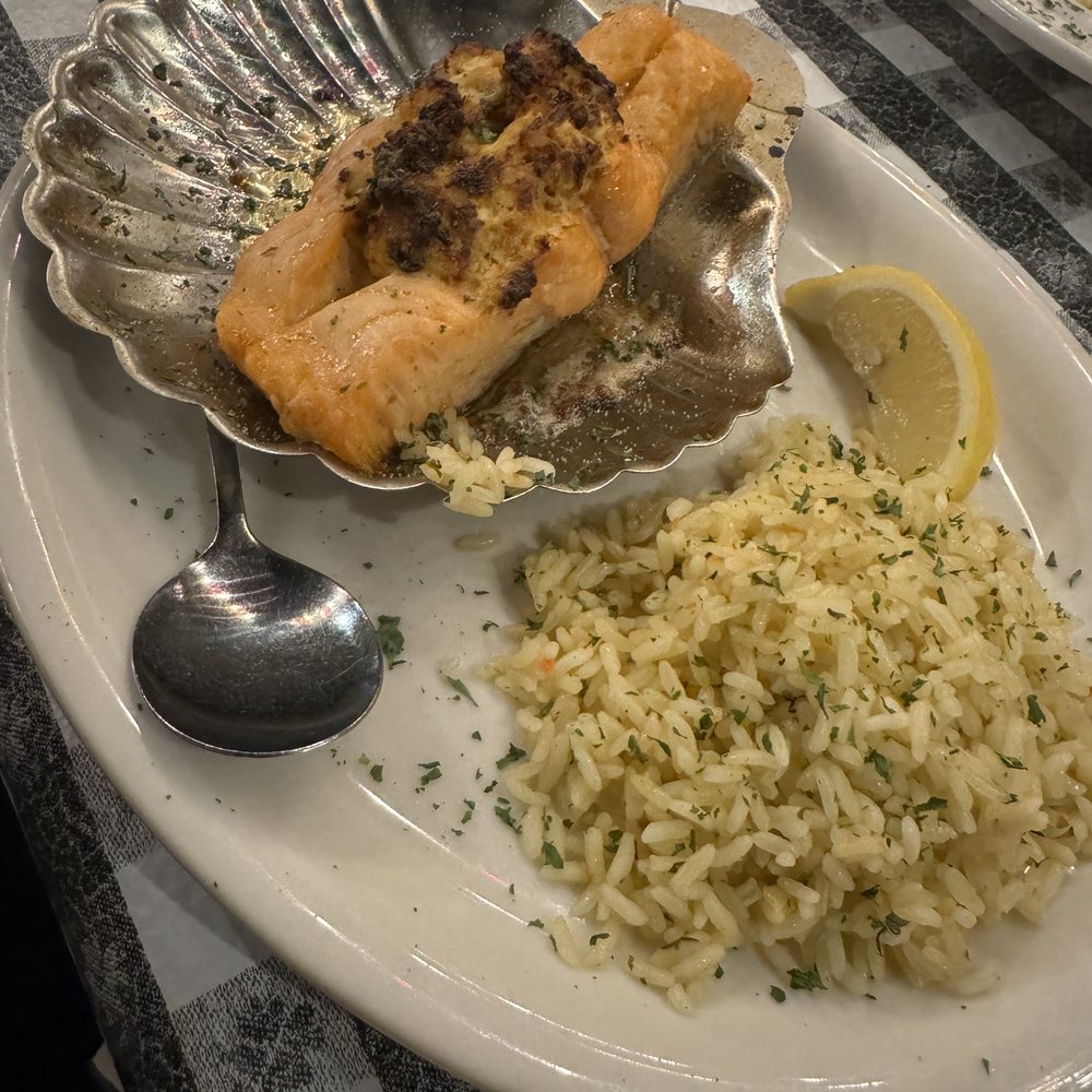 Stuffed Salmon and rice