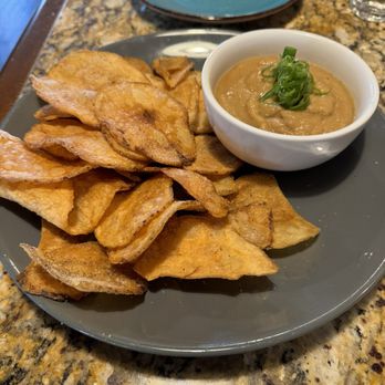 Woodstone Tavern - Onion dip with house chips - New American Near Me - Holyoke, Massachusetts Woodstone Tavern - Onion dip with house chips - New American Near Me - Holyoke, Massachusetts