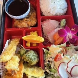 Lunch Special - #13 Tonkatsu + Tempura + Sashimi Lunch Special - #13 Tonkatsu + Tempura + Sashimi