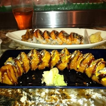 Chang Thai - Top is spicy soft shell crab. Bottom is japanese bagel roll. Both great! - Thai Near Me - Clemmons, North Carolina Chang Thai - Top is spicy soft shell crab. Bottom is japanese bagel roll. Both great! - Thai Near Me - Clemmons, North Carolina