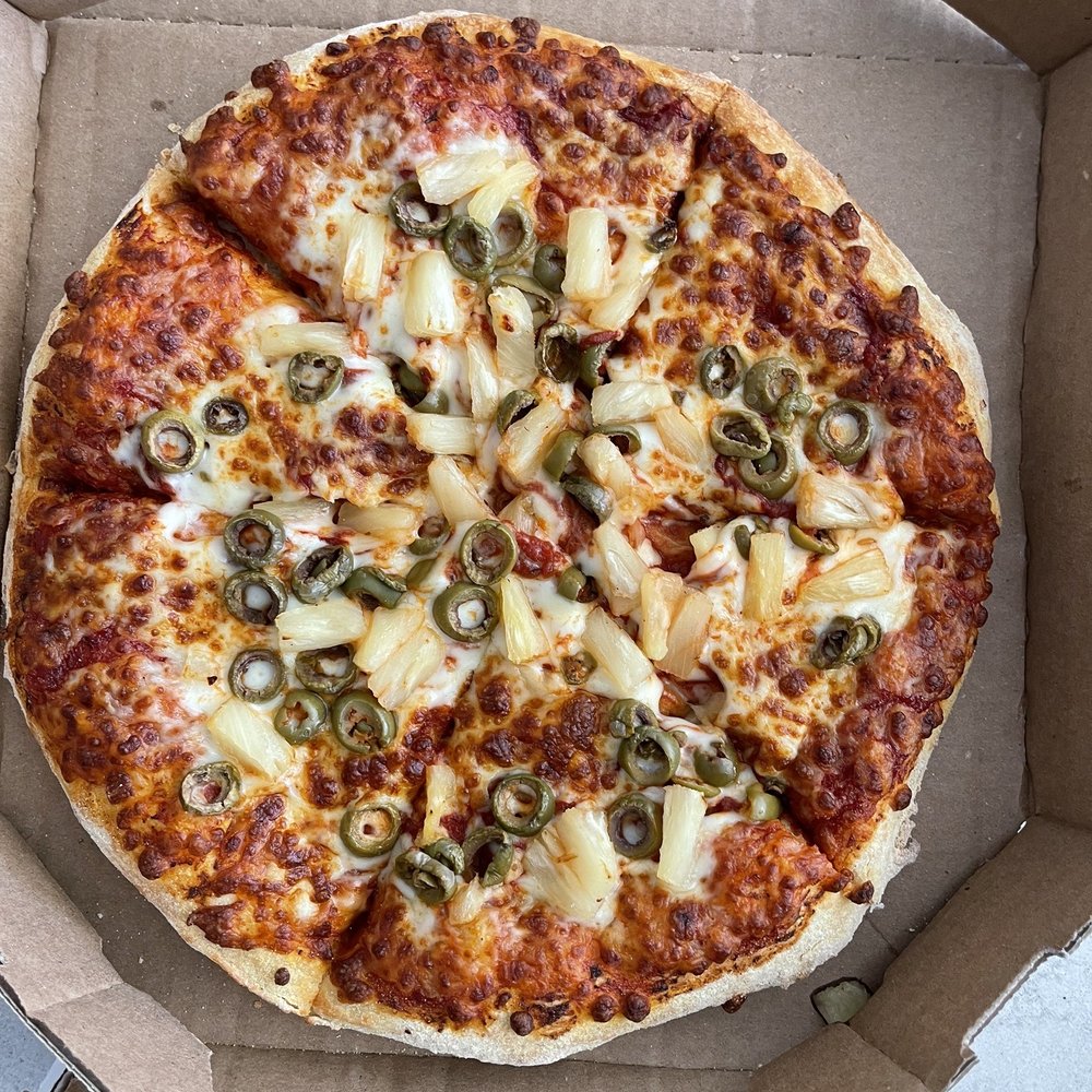 Domino's Pizza - Small Pineapple and Green Olives pizza - Pizza Near Me - Acton, Ontario Domino's Pizza - Small Pineapple and Green Olives pizza - Pizza Near Me - Acton, Ontario