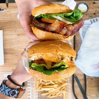 Pocket Burger Shack - Salmon Burger + Pocket Burger - Burgers Near Me - Sunset Beach, California