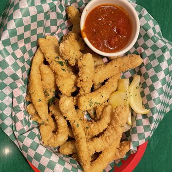 Oregano's - Fried calamari, side of lemon and marinara dipping sauce - Pizza Near Me - Mesa, Arizona