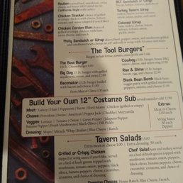 Day trip on this beautiful November 70-degree day to the Southern Tier ended at Old Tool - the menu.