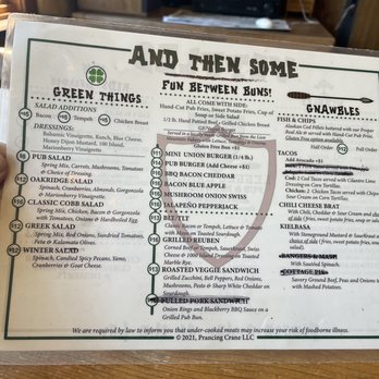 The 3 Legged Crane Pub and Brewhouse - The menu - Breweries Near Me - Oakridge, Oregon The 3 Legged Crane Pub and Brewhouse - The menu - Breweries Near Me - Oakridge, Oregon