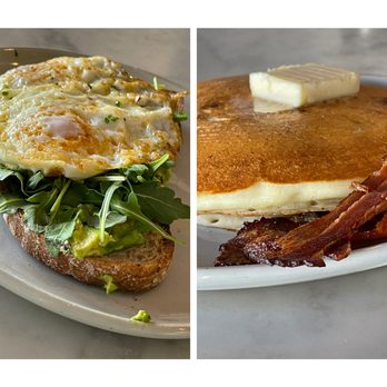Cheeky's - Avocado Toast and pancake with bacon - Breakfast & Brunch Near Me - Palm Springs, California Cheeky's - Avocado Toast and pancake with bacon - Breakfast & Brunch Near Me - Palm Springs, California