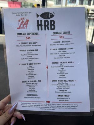 Menu photo 1 HRB Experience Los Angeles, CA