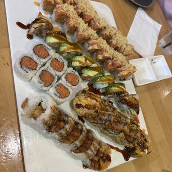 Sushi Taku - Spicy 2 In 1 Roll (8Pcs) Volcano Rolls (5Pcs) Sweet Potato Roll Spicy Tuna Roll Sapporo Roll (8Pcs) Dragon Roll (8Pcs) - Japanese Near Me - Chicago, Illinois Sushi Taku - Spicy 2 In 1 Roll (8Pcs) Volcano Rolls (5Pcs) Sweet Potato Roll Spicy Tuna Roll Sapporo Roll (8Pcs) Dragon Roll (8Pcs) - Japanese Near Me - Chicago, Illinois
