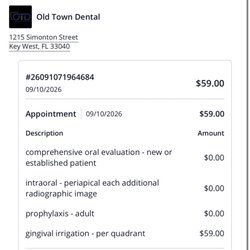 Old Town Dental - My bill
