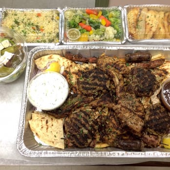 Maria's Mediterranean - Meat platter for 4, Greek salad, vegetable rice, steamed veggies, and lemon potatoes - Seafood Near Me - Bayside, New York Maria's Mediterranean - Meat platter for 4, Greek salad, vegetable rice, steamed veggies, and lemon potatoes - Seafood Near Me - Bayside, New York